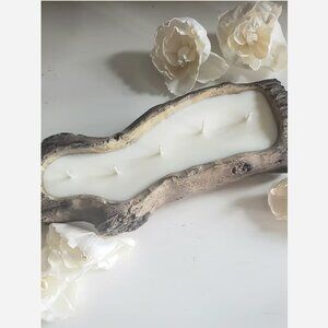 Ceramic Faux Log Candle 24oz | AUTUMN LEAVES Scent